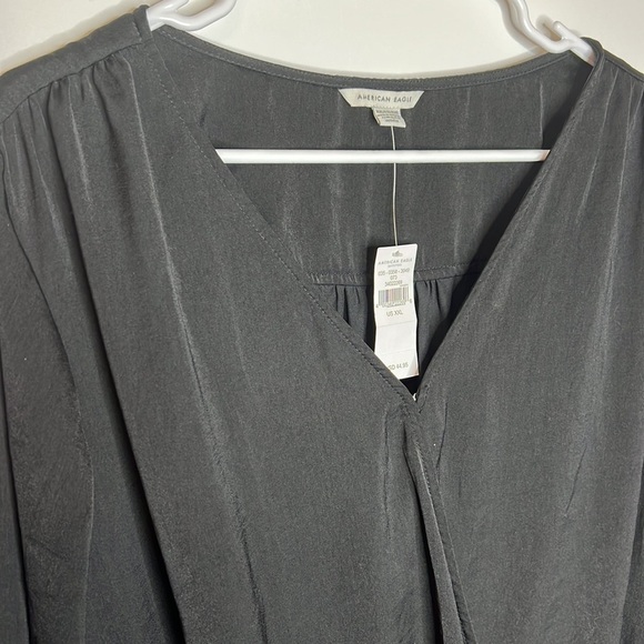 NWT American Eagle Black Faux Wrap BodySuit - Picture 3 of 12